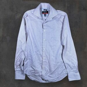 Kenneth Cole Awearness Button Up Mens Size 15 34/35‎ Purple No Iron Slim Fit